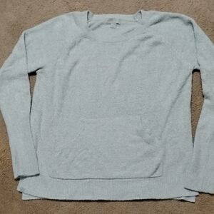 Barefoot Dreams Soft Sea Glass Green Crew Neck Sweater With Kangaroo Pocket In F